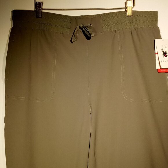 SPYDER Pants  women  XL Fleece lined Jogger  Agave Olive Green Elastic Waist NWT - Picture 2 of 12